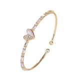 Adjustable Heart Bangle Zircon Jewelry