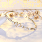 Adjustable Heart Bangle Zircon Jewelry