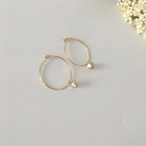 Chic Stone Charm Hoop Earrings - Ideal Gift for Girls and Moms