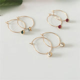 Chic Stone Charm Hoop Earrings - Ideal Gift for Girls and Moms