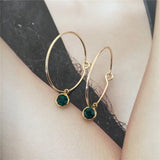 Chic Stone Charm Hoop Earrings - Ideal Gift for Girls and Moms
