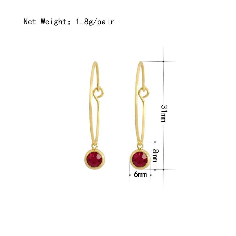 Chic Stone Charm Hoop Earrings - Ideal Gift for Girls and Moms