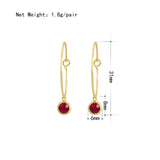 Chic Stone Charm Hoop Earrings - Ideal Gift for Girls and Moms