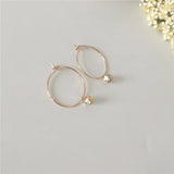 Chic Stone Charm Hoop Earrings - Ideal Gift for Girls and Moms