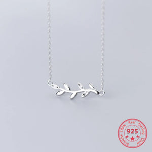 S925 Sterling Silver Women's Fresh Leaf Necklace