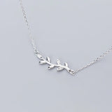 S925 Sterling Silver Women's Fresh Leaf Necklace