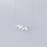 S925 Sterling Silver Women's Fresh Leaf Necklace