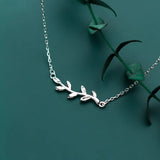 S925 Sterling Silver Women's Fresh Leaf Necklace