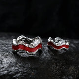 925 Sterling Silver Red Enamel Ear Cuffs Hypoallergenic Jewelry