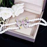 Colorful CZ Bowknot Pearl Bracelet for Women