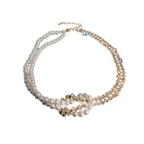 Pearl Crystal Choker Necklace Rhinestone Chain Statement Party