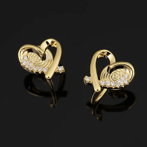 Geometric Zirconia Clip on Earrings for Women