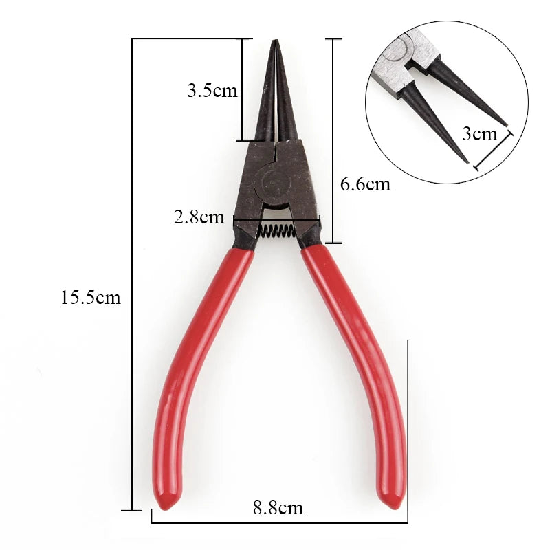 Red Long Handle Jewelry Pliers Kit DIY Jewelry