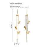Retro Fairy Butterfly Tassel Clip-on Earrings No Piercing