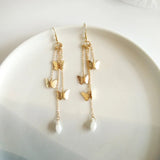 Retro Fairy Butterfly Tassel Clip-on Earrings No Piercing
