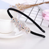 Rhinestone Bow Headband Hairpin Accessories Flannel Hair Band