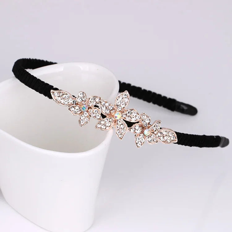 Rhinestone Bow Headband Hairpin Accessories Flannel Hair Band
