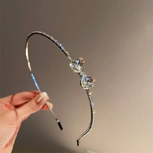 Rhinestone Headband Crystal Bow Hair Clip Wedding Jewelry