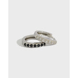 S925 Sterling Silver Diamond Circle Earrings
