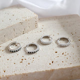 S925 Sterling Silver Diamond Circle Earrings