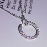 Geometric Nail Necklace with Cubic Zirconia Pendant