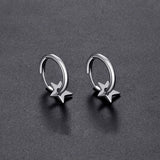 Pentagram Star Hoop Earrings Men's Hip hop Punk Party Jewelry