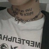 Korean-Style Steel Ball Stitching Chain Necklace Punk Hip-hop Disco