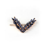 V-Shaped Rhinestone Side Clip Leaf Hairpin