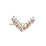 V-Shaped Rhinestone Side Clip Leaf Hairpin