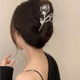 Rose Flower Large Hair Claw Hairgrip Sweet Girls Clip Hair Accessories