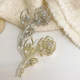 Rose Flower Large Hair Claw Hairgrip Sweet Girls Clip Hair Accessories