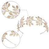 Women Leaf Headband Pearl Wedding Hairbands Princess Crown Hair Hoop