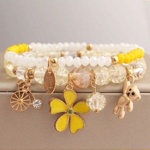 Butterfly Starfish Bracelet Set - Beads Elastic Jewelry for Women