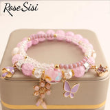 Butterfly Starfish Bracelet Set - Beads Elastic Jewelry for Women