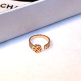 Crystal Rose Flower Rings 14k Plated Open Adjustable Ring