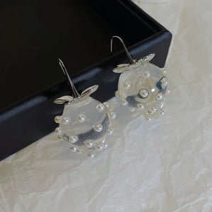 Sweet Red Strawberry Earrings for Women Girls Acrylic Fruit Jewelry