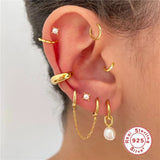 Baroque Pearl Earrings 925 Silver Drop Earrings Women Wedding Jewelry