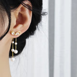 Tassel Zircon Bowknot Pearl Earrings for Women Fashion Charm Earrings