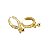 925 Silver Bead Tassel Drop Hoop Earrings For Women