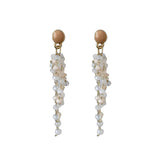 Crystal Beads Tassel Ear Clips Long Tassel Clip on Earring Without Piercing