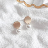 Sweet Girl Metal Round Pearl Clip Earrings