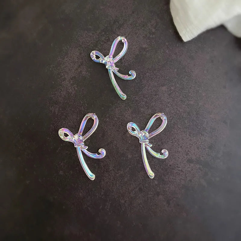 Acrylic Bow Long Earrings Ear Pendant DIY Accessories