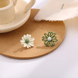 Asymmetric Small Daisy Clip on Earrings No Piercing Female Women