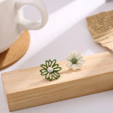 Asymmetric Small Daisy Clip on Earrings No Piercing Female Women