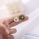 Asymmetric Small Daisy Clip on Earrings No Piercing Female Women
