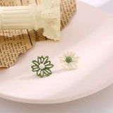 Asymmetric Small Daisy Clip on Earrings No Piercing Female Women