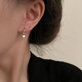 925 Silver Zircon Disc Earrings for Women