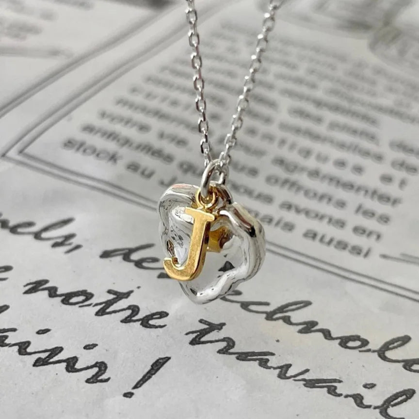 Minimalist S925 Silver 26 Letters Love Couple Lock Necklace