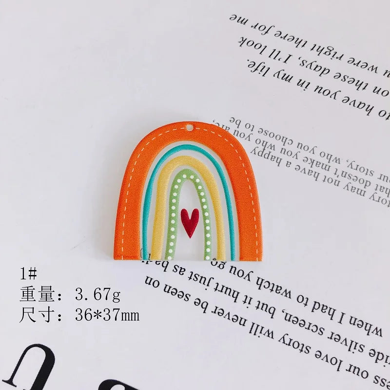 Acrylic Rainbow Pendant Keychain Car Charm