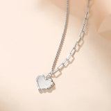 Mother Of Pearl Shell Necklace Heart Shape Pendant